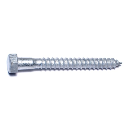 Midwest Fastener Lag Screw, 3/8 in, 3-1/2 in, Steel, Hot Dipped Galvanized Hex Hex Drive, 50 PK 05582